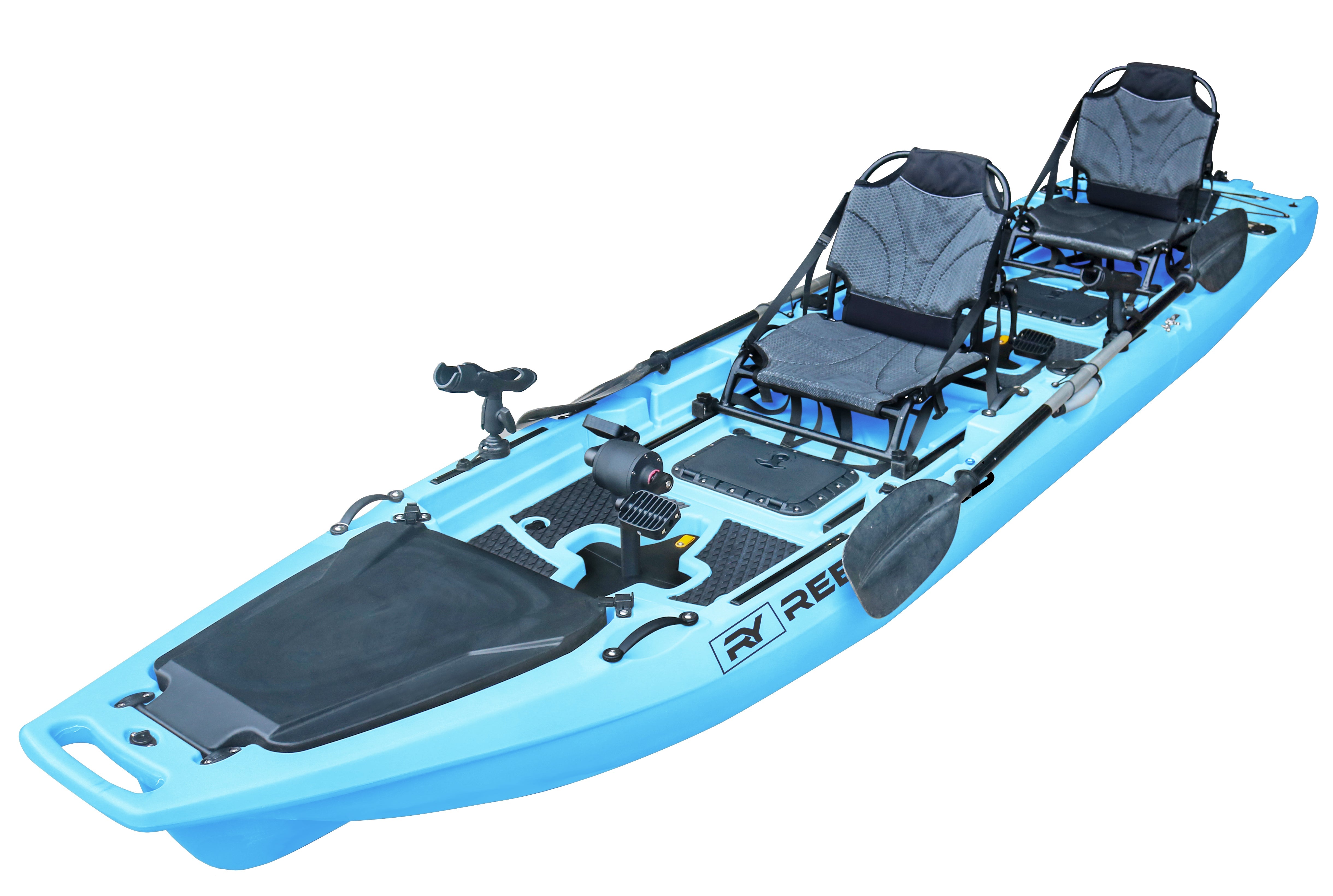 13.8ft Rocket Propeller Drive Tandem & Solo Modular Fishing Kayak | Fin Drive | 550lbs Capacity | 3 Piece
