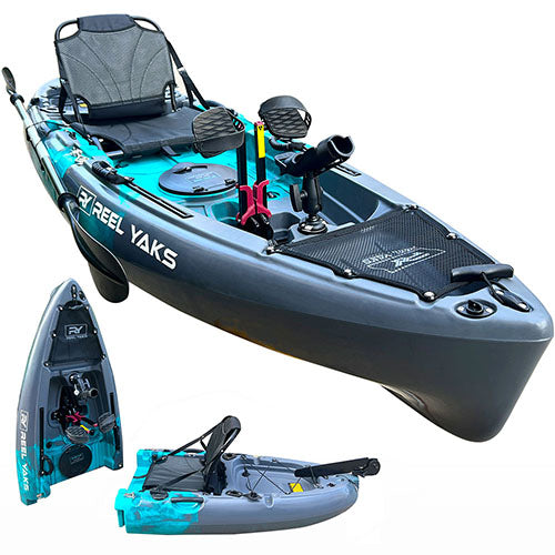 9.5ft Raptor Modular Fin Drive Pedal Fishing Kayak | 380lbs Capacity | 2 Piece