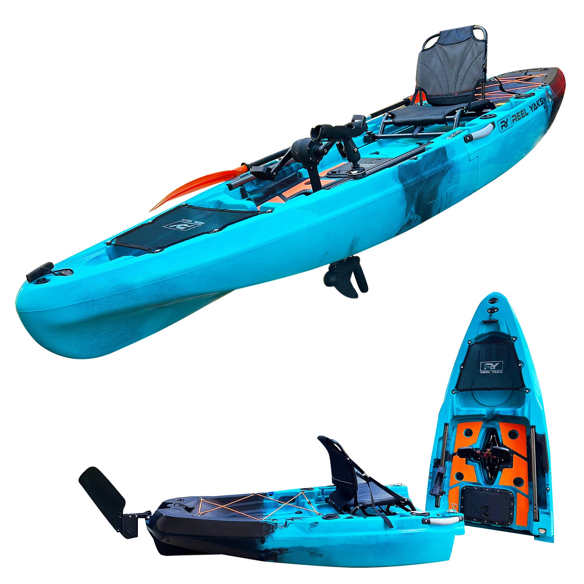 10.8ft Rapido Modular Fin Drive Pedal Fishing Kayak | 440lbs Capacity | 2 Piece